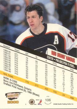 1999-00 Pacific Revolution - CSC Silver #106 Rod Brind'Amour Back