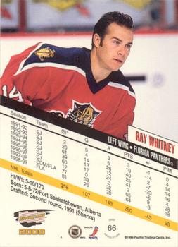 1999-00 Pacific Revolution - Premiere Date #66 Ray Whitney Back