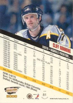 1999-00 Pacific Revolution - Premiere Date #81 Cliff Ronning Back