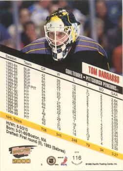 1999-00 Pacific Revolution - Premiere Date #116 Tom Barrasso Back