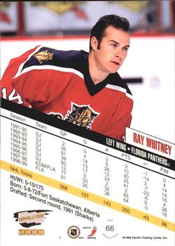 1999-00 Pacific Revolution - Red #66 Ray Whitney Back