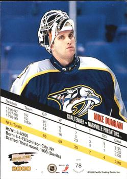 1999-00 Pacific Revolution - Red #78 Mike Dunham Back