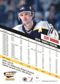 1999-00 Pacific Revolution - Red #81 Cliff Ronning Back
