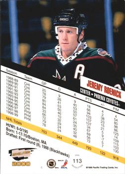1999-00 Pacific Revolution - Red #113 Jeremy Roenick Back