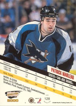 1999-00 Pacific Revolution - Red #128 Patrick Marleau Back