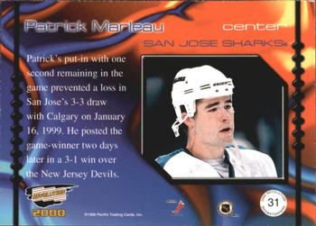 1999-00 Pacific Revolution - Showstoppers #31 Patrick Marleau Back