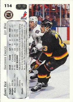 1992-93 Upper Deck #114 Garry Valk Back
