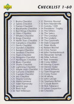 1992-93 Upper Deck #60 Checklist: 1-110 Front