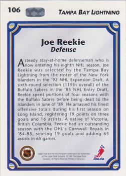 1992-93 Upper Deck #106 Joe Reekie Back