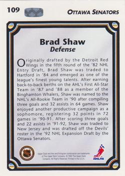 1992-93 Upper Deck #109 Brad Shaw Back