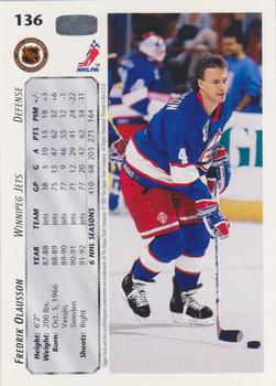 1992-93 Upper Deck #136 Fredrik Olausson Back