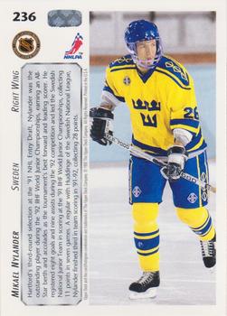 1992-93 Upper Deck #236 Mikael Nylander Back