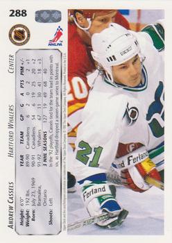 1992-93 Upper Deck #288 Andrew Cassels Back