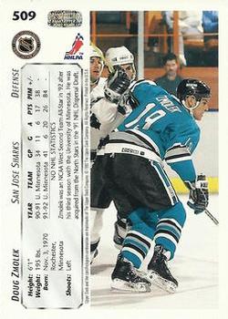 1992-93 Upper Deck #509 Doug Zmolek Back