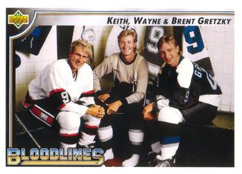 1992-93 Upper Deck #37 Keith Gretzky / Wayne Gretzky / Brent Gretzky Front