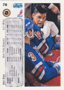1992-93 Upper Deck #78 Kris King Back