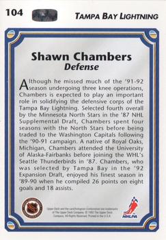 1992-93 Upper Deck #104 Shawn Chambers Back