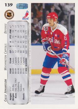 1992-93 Upper Deck #139 Calle Johansson Back