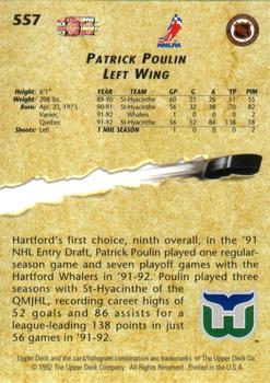 1992-93 Upper Deck #557 Patrick Poulin Back