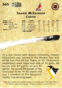 1992-93 Upper Deck #565 Shawn McEachern Back