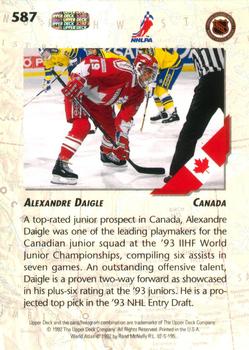 1992-93 Upper Deck #587 Alexandre Daigle Back