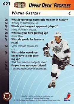 1992-93 Upper Deck #621 Wayne Gretzky Back