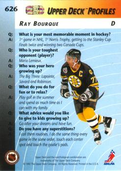 1992-93 Upper Deck #626 Ray Bourque Back