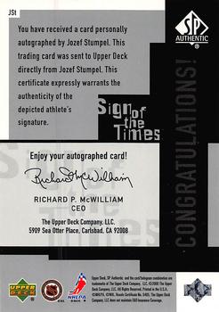 1999-00 SP Authentic - Sign of the Times #JST Jozef Stumpel Back