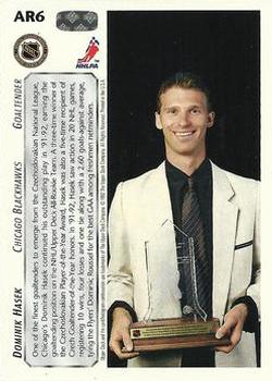 1992-93 Upper Deck - All-Rookie Team #AR6 Dominik Hasek Back