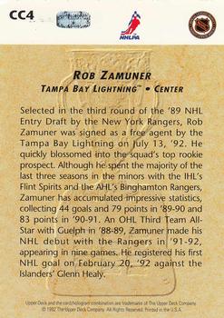 1992-93 Upper Deck - Calder Candidates #CC4 Rob Zamuner Back