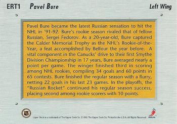 1992-93 Upper Deck - Euro-Rookie Team Holograms #ERT1 Pavel Bure Back