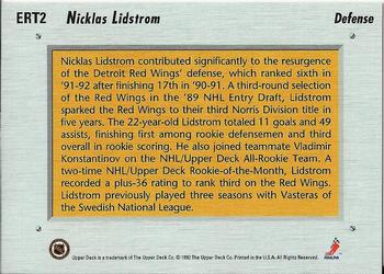 1992-93 Upper Deck - Euro-Rookie Team Holograms #ERT2 Nicklas Lidstrom Back