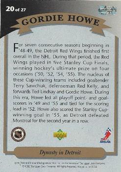 1992-93 Upper Deck - Hockey Heroes: Gordie Howe #20 Gordie Howe Back