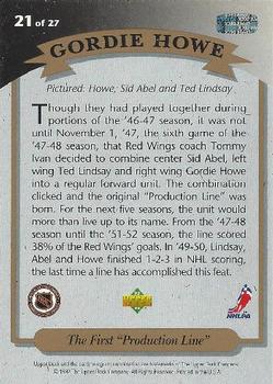 1992-93 Upper Deck - Hockey Heroes: Gordie Howe #21 Gordie Howe Back