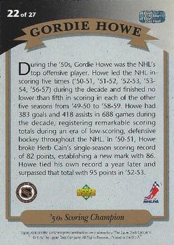 1992-93 Upper Deck - Hockey Heroes: Gordie Howe #22 Gordie Howe Back