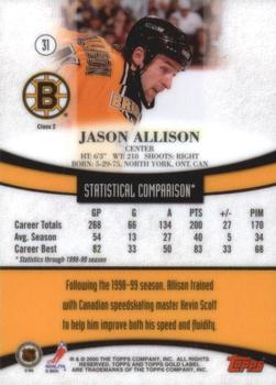 1999-00 Topps Gold Label - Class 2 #31 Jason Allison Back