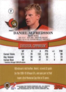 1999-00 Topps Gold Label - Class 2 #37 Daniel Alfredsson Back