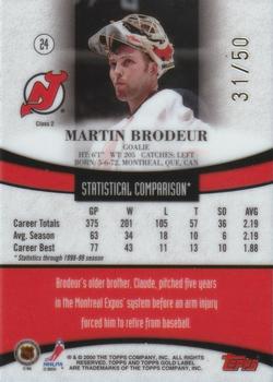1999-00 Topps Gold Label - Class 2 Red #24 Martin Brodeur Back