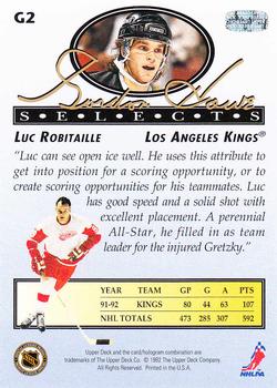 1992-93 Upper Deck - Gordie Howe Selects #G2 Luc Robitaille Back