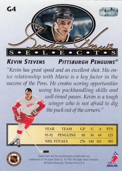 1992-93 Upper Deck - Gordie Howe Selects #G4 Kevin Stevens Back
