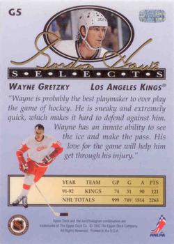 1992-93 Upper Deck - Gordie Howe Selects #G5 Wayne Gretzky Back