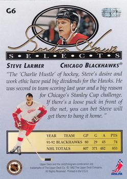 1992-93 Upper Deck - Gordie Howe Selects #G6 Steve Larmer Back