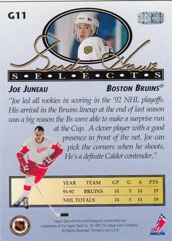 1992-93 Upper Deck - Gordie Howe Selects #G11 Joe Juneau Back