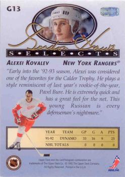 1992-93 Upper Deck - Gordie Howe Selects #G13 Alexei Kovalev Back