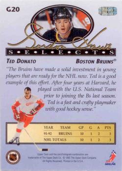 1992-93 Upper Deck - Gordie Howe Selects #G20 Ted Donato Back