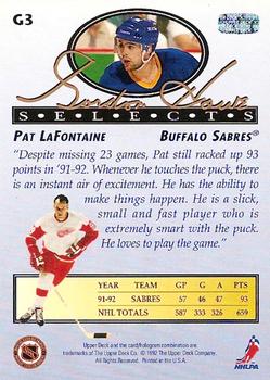 1992-93 Upper Deck - Gordie Howe Selects #G3 Pat LaFontaine Back