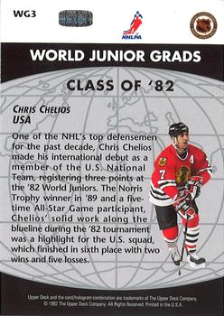1992-93 Upper Deck - World Junior Grads #WG3 Chris Chelios Back