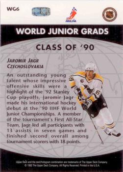 1992-93 Upper Deck - World Junior Grads #WG6 Jaromir Jagr Back