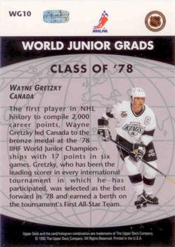 1992-93 Upper Deck - World Junior Grads #WG10 Wayne Gretzky Back