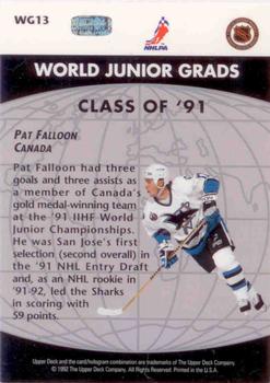 1992-93 Upper Deck - World Junior Grads #WG13 Pat Falloon Back